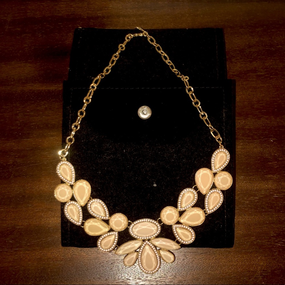 Gold & Pink Quartz Statement Necklace